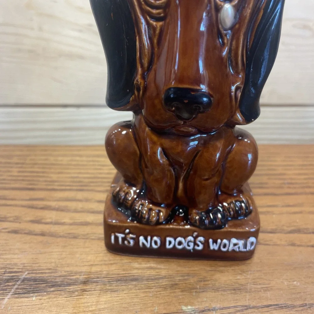 Vintage Basset Hound Mail Napkin Holder Pearl Tear Enesco Japan Ceramic Dog
